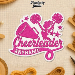 Custom School Sport Cheerleader Patch, Personalized College Sport Spirit Cheer Embroidered Patches Badge for Jacket Backpack Hat Shirt