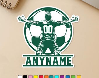 Custom Soccer Player Sticker, Personalized Soccer Sports Name Number Stickers Decal Vinyl Sports Team Gift Kids, Child Gifts Team, Coach