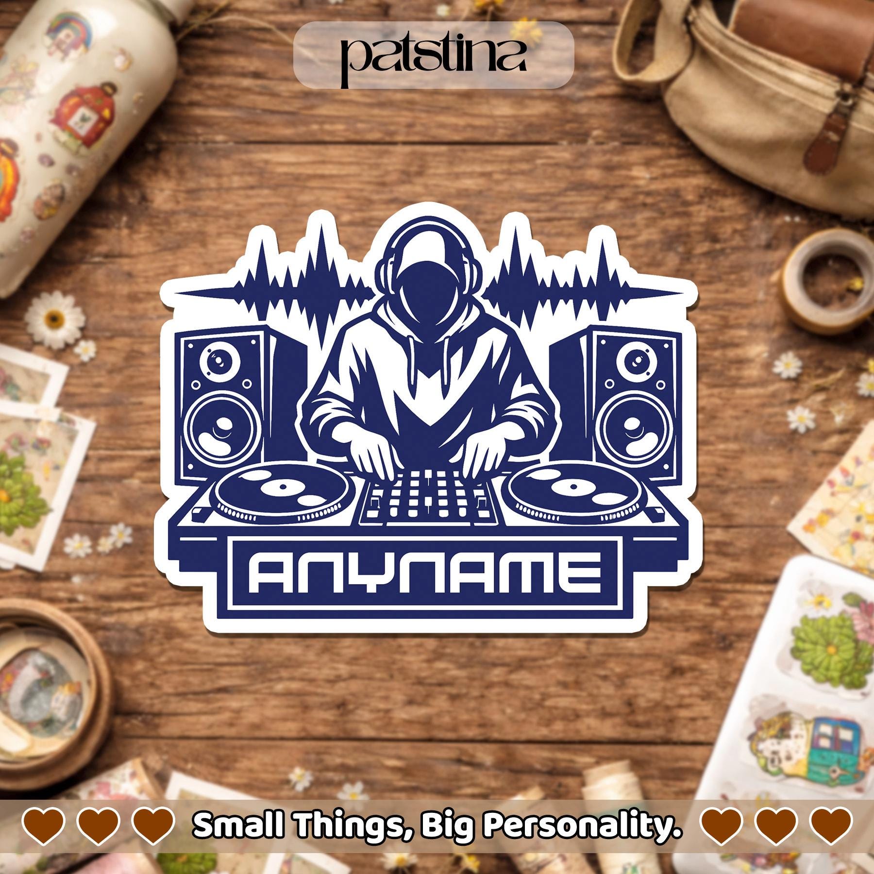 Custom DJ Name Sticker, Personalized DJ Player Name Music Lover ...