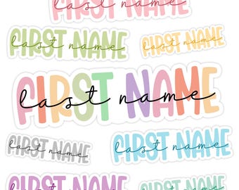 Custom Name Sticker, Personalized First and Last Name Vinyl Decal Stickers Waterproof for Laptop Water Bottle Gifts Kids, Teacher, Him, Her