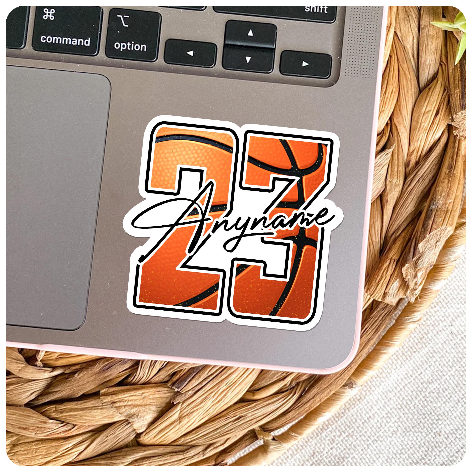 Custom Basketball Name Sticker, Personalized Basketball Jersey Number ...