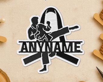 Custom Taekwondo Karate Player Name Patch, Personalized Martial Arts Sports Lover Embroidered Patches Badge for Jacket Backpack Hat