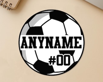 Custom Soccer Sports Sticker, Personalized Soccer Player With Name And Number Team Spirit Sticker, Sports Team Gifts Team, Coach
