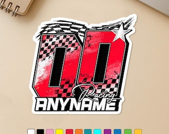 Custom Racing Sticker, Personalized Racer Driver Name And Number Car Motorbike Decal Vinyl Decal Stickers, Sports Team Gifts