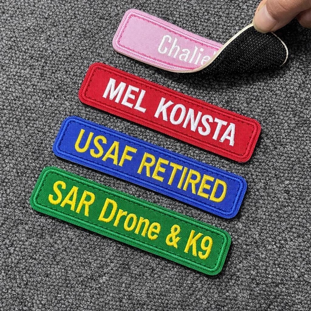Custom Embroidered Name Patch Tag – Custom Embroidered Text Tag With ...