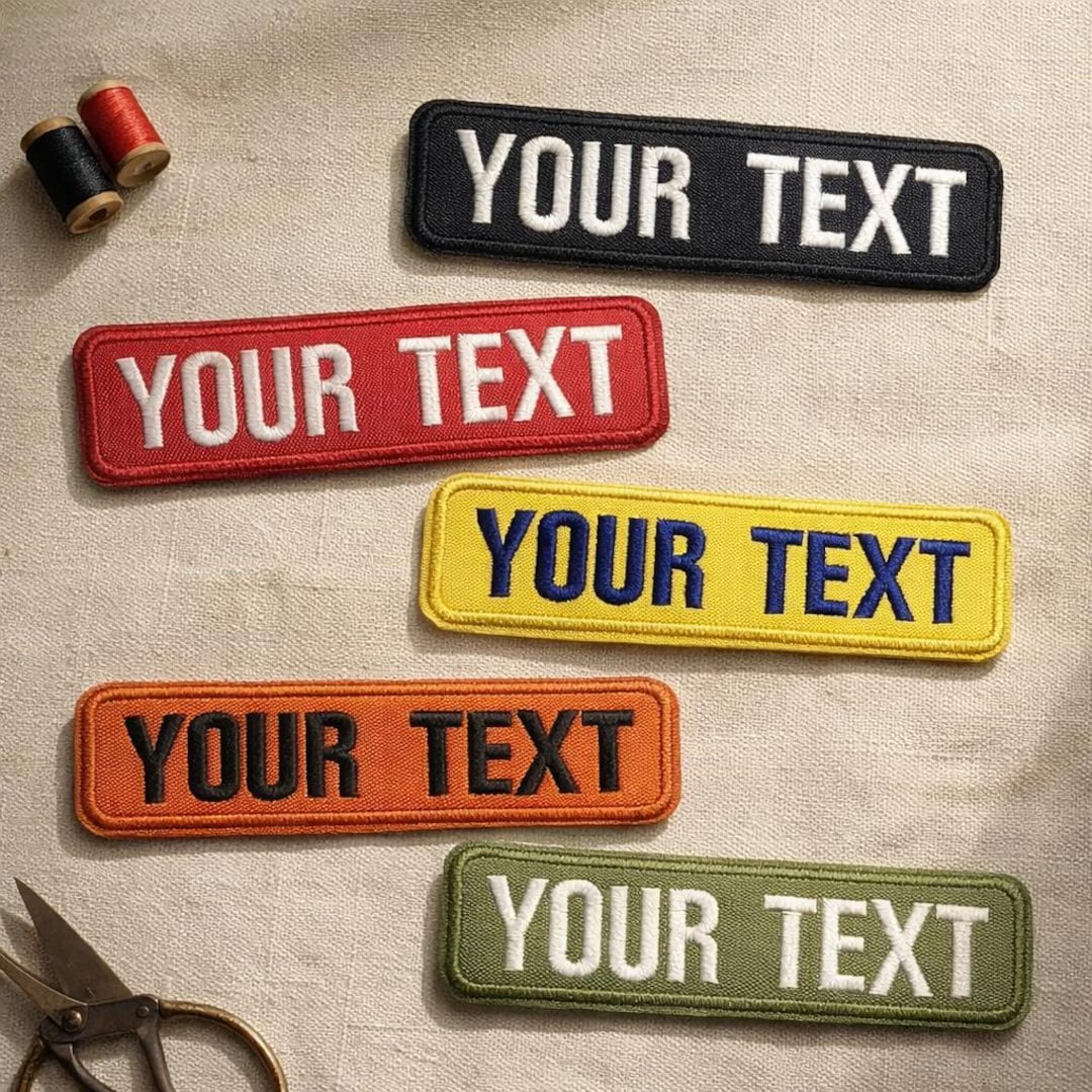 Custom Embroidered Name Patch Tag – Custom Embroidered Text Tag With ...