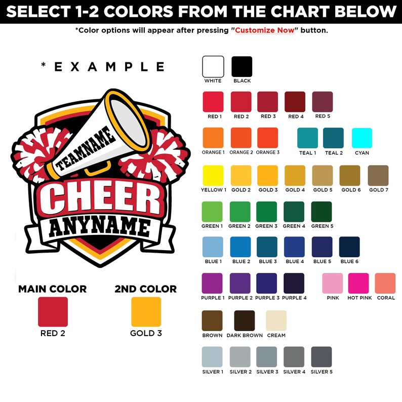 Custom Cheerleader Name Sticker, Personalized Team Name Cheerleading ...