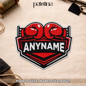 Custom Boxing Name Patch, Personalized Boxing Coach Gym Martial Arts Sports Athlete Embroidered Patch Badge for Jacket Backpack Hat Gift