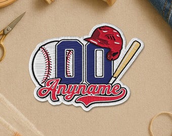 Custom Baseball Patch, Personalized Baseball Team Player Sports Name Number Embroidered Patches Badge for Jacket Backpack Clothes Hat