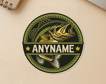 Personalized Fishing Name Sticker, Custom Fisherman Dad Father Men Husband Sticker, Sports Team Gifts Team, Coach