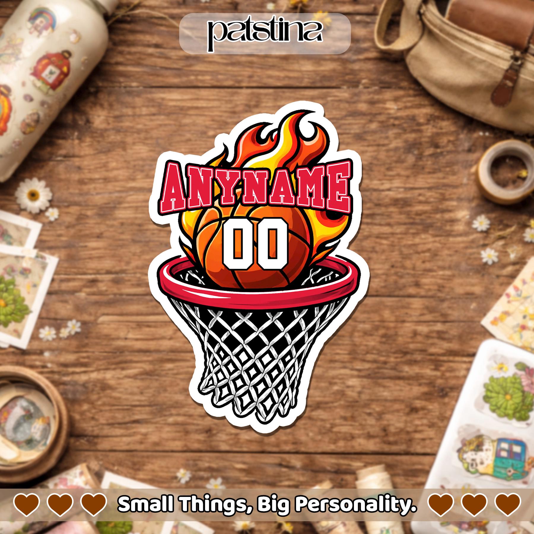 Custom Basketball Name Sticker, Personalized Name Number Basketball ...