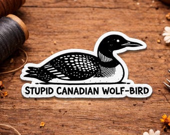 Stupid Canadian Wolf Bird Patch, Ice Hockey Sports Romance Bookish Smut Reader Embroidered Patches for Knitters, Yarn Lover Gift, Fiber