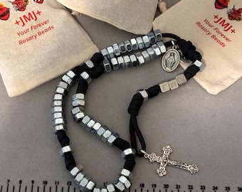 Handcrafted Hex Nut Rosary: St. Joseph the Worker, Paracord