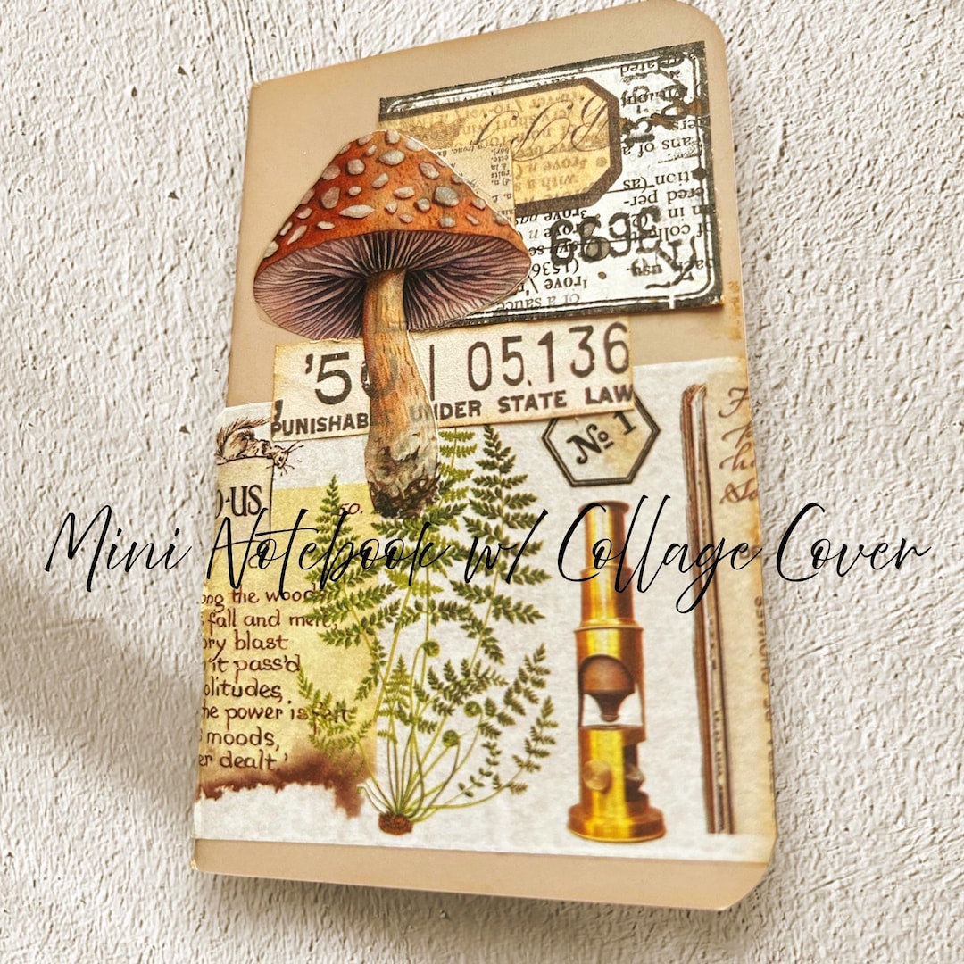 Collage Notepage Mini Collage Notebook, Cottagecore Journal, Nature Inspired Pocket ...