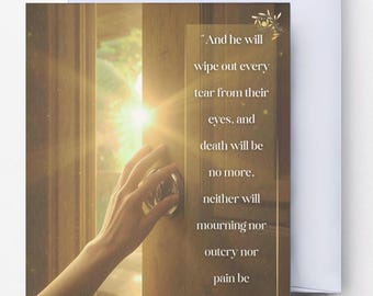 JW Resurrection Hope ~ Sympathy Card- Rev. 21:4