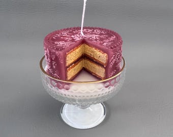 Scented dessert cake candle in glass cup