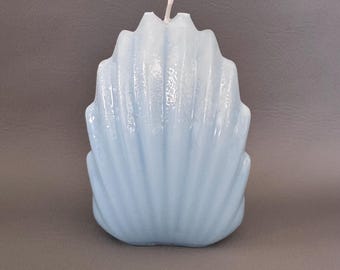 Elegant Light blue Clam Wax Candle, non scented