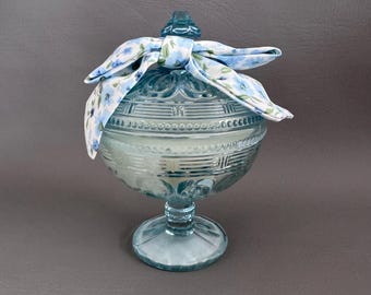 Aqua blue vintage candle