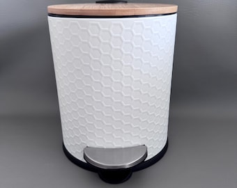 White Trash Can Pedal Bin