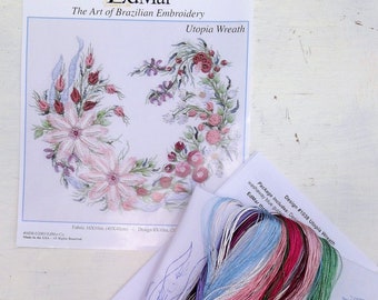 Utopia Wreath...EdMar 1038 project...Brazilian embroidery kit...diy embroidery kit