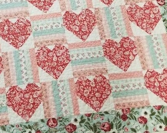 Heart Cakes quilt kit...designed by Mickey Zimmer for Sweetwater Cotton Shoppe...Valentine's Day Quilt Kit, DIY