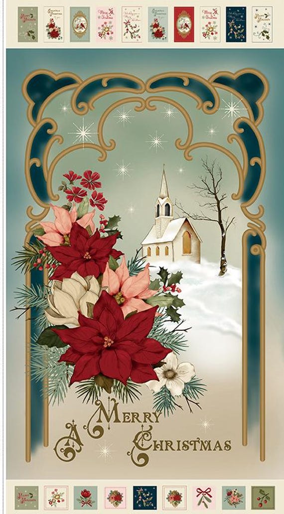Christmas Greetings...PD17669-PANEL...Sandy Gervais...Riley Blake Designs