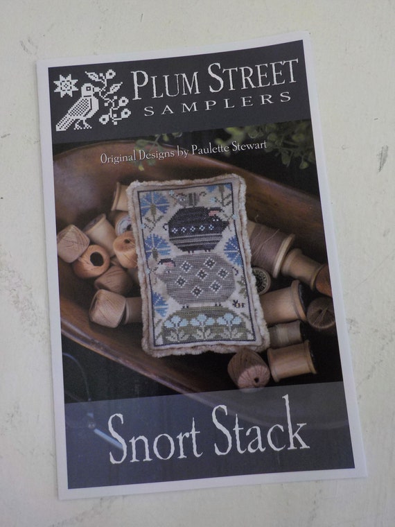 Snort Stack by Plum Street Samplers...cross stitch pattern, pig cross stitch