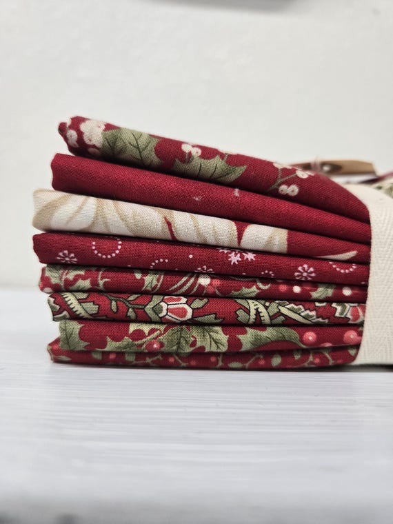 Candlelight Christmas...Red HALF Yard Bundle...3 Sisters...Moda Fabrics...8 prints