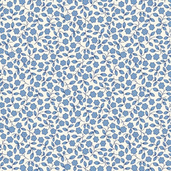 Aunt Grace...R361044D blue...viney floral...Judie Rothermel...Marcus Fabrics