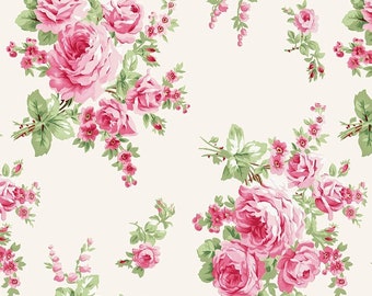 Barefoot Roses Classics TW01-cream by Tanya Whelan...cottage style floral