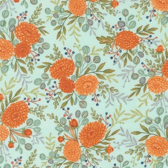 I Love Fall Most of All...Aqua 56141 13...Deb Strain...Moda Fabrics