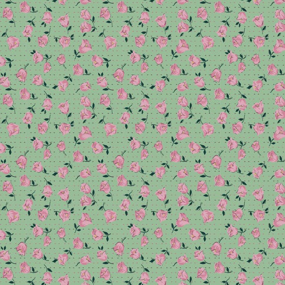 Heritage Garden...DV7520...Floral Grove Green...Emma Newman of Gathering Thread...Devonstone Collection