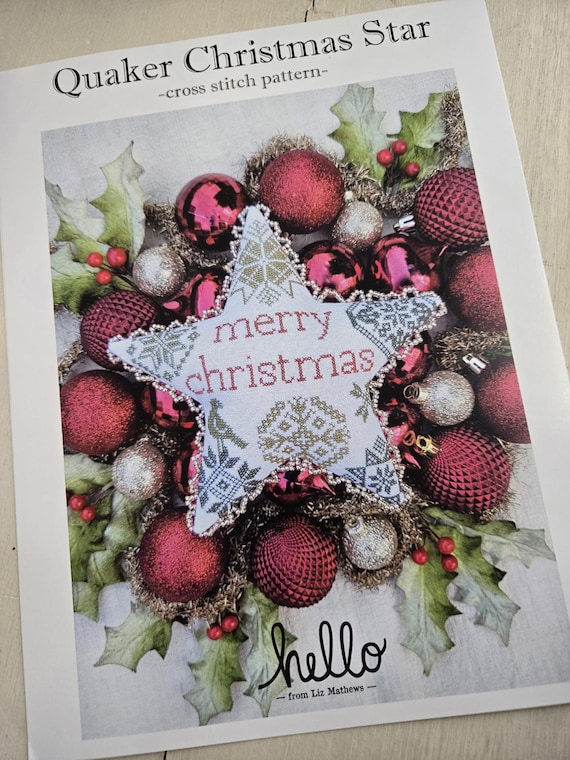 Quaker Christmas Star...hello from Liz Mathews...cross stitch...Christmas