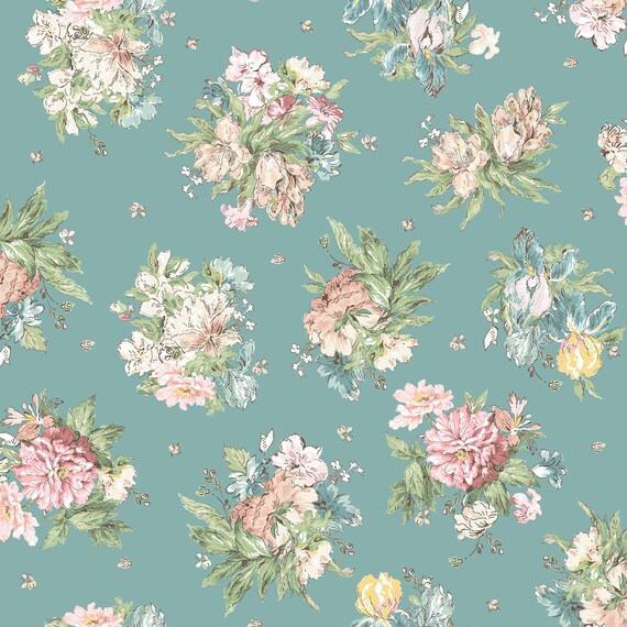 Terrace Blooms....MAS10821-B...Blue...Bouquet...Maywood Studio