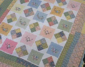 Springtime Sing-Along quilt/crochet kit...pattern designed by Mickey Zimmer featuring Songbird Serenade by Sheri McCulley for Poppie Cotton