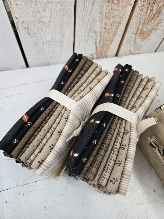 Pumpkin Spice Gatherings...Maple Sugar Neutrals FQ Bundle...Primitive Gatherings...Moda Fabrics...8 prints