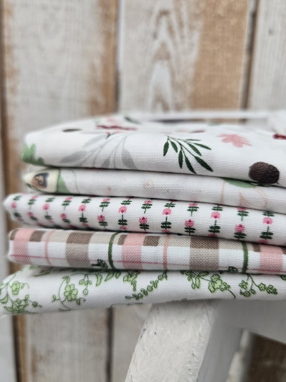 Fall Frost...HALF YARD Bundle...Low Volume...5 prints