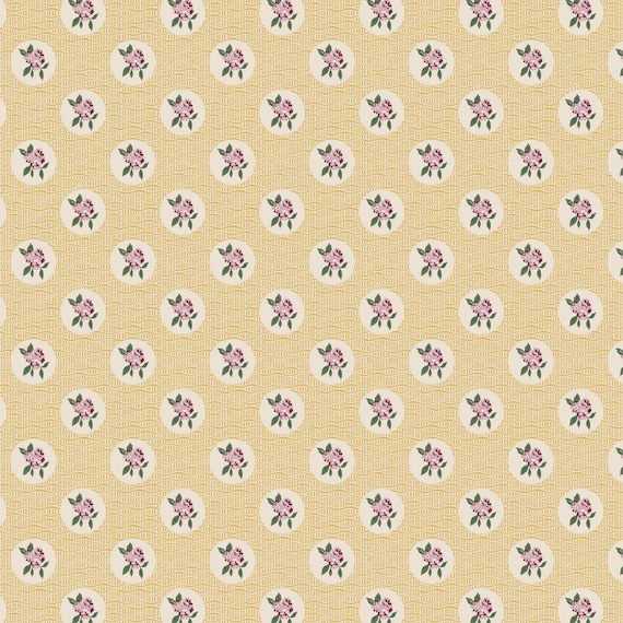 Heritage Garden...DV7513...Cobblestone Flowers Yellow...Emma Newman of Gathering Thread...Devonstone Collection