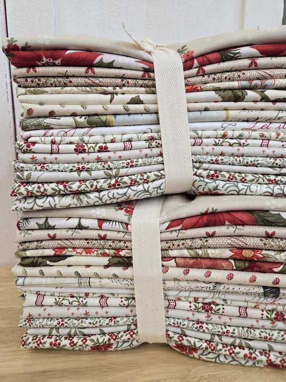 Noel Linens...HALF yard bundle...3 Sisters/Laundry Basket Quilts...16 prints