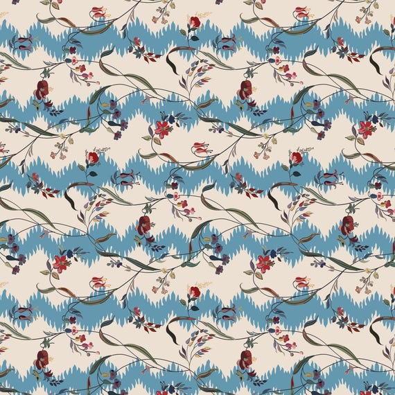 Heritage Garden...DV7500...Meadow Lane Blue...Emma Newman of Gathering Thread...Devonstone Collection