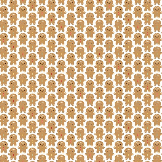 Gingerbread Kisses...C16442 WHITE...Doodlebug Designs...Riley Blake Designs