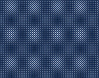 Tulip Cottage Stitches Navy C14267-NAVY designed by Melissa Mortenson for Riley Blake Designs