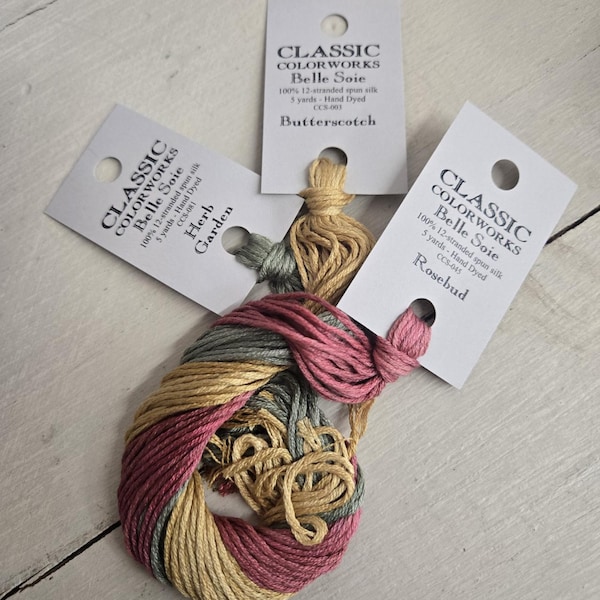 Belle Soie...Agosto...Paquete de hilos...Classic Colorworks...3 madejas...Hilo de seda