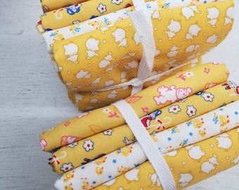 30's Nursery Rhyme bundle...Yellow...4 fat quarters