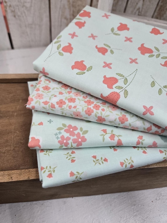 Sunbonnet...Light Blue FQ bundle...Heather Briggs of My Sew Quilty Life...Moda Fabrics...4 prints