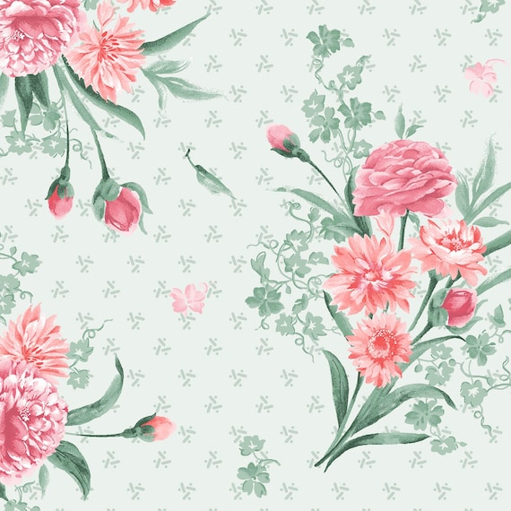 Garden Picnic...Small Bouquet...Light Green...MAS10771-WG...Maywood Studio
