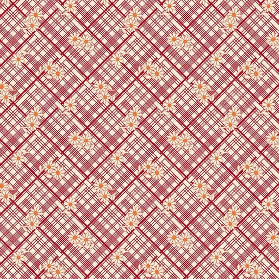 Aunt Grace Calicos R350682-RED Lattice by Judie Rothermel for Marcus Fabrics