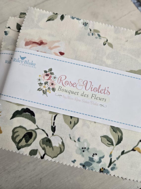 Rose & Violet's Bouquet des Fleurs...5 inch stacker...designer Miss Rose Sister Violet...Riley Blake Designs...42 squares