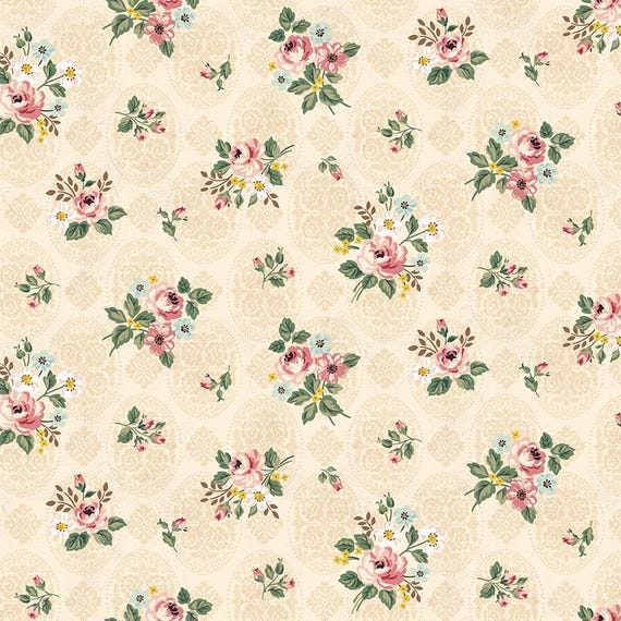 Rose & Violet's Bouquet des Fleurs...C17291-cream...designer Miss Rose Sister Violet...Riley Blake Designs