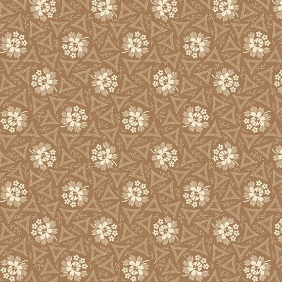 Historical Hennas...Bloom R310808D-COFFEE...Sheryl Johnson...Marcus Fabrics